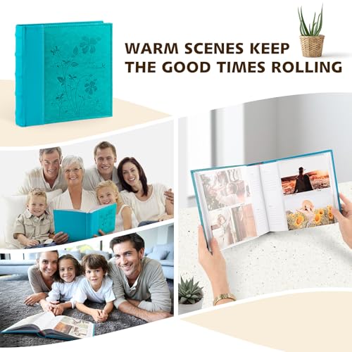 Photo Album Hold 200 4x6 Photos with Memo Writing Space (Dark&Light Blue) - color: Dark Blue & Light Blue
