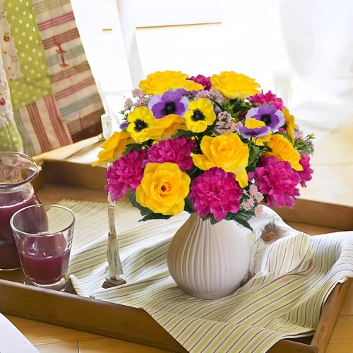 2pcs Fall Cemetery Flowers for Grave Artificial Flowers for Cemetery Vase