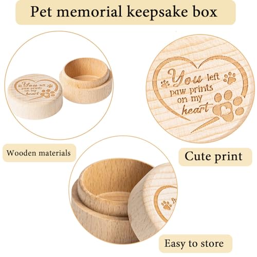 Pet Memorial Gifts for Dogs Cats, Dog Memorial Gifts for Loss of Dog | Wooden Pet Urns for Pet Fur Ashes, Personalized Pet Memorial Keepsake Box