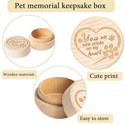 Pet Memorial Gifts for Dogs Cats, Dog Memorial Gifts for Loss of Dog | Wooden Pet Urns for Pet Fur Ashes, Personalized Pet Memorial Keepsake Box