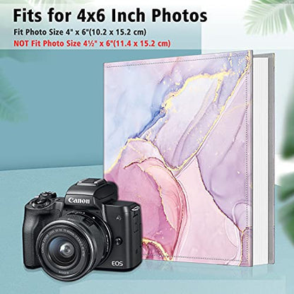 Fintie Photo Album 4x6 Photos - 600 Pockets Large Capacity Albums Book | Vegan Leather Cover, 4X6 Picture Keepsakes, Family/Wedding/Travel Memory Book, Baby/Kids/Boys/Girls Gift, Dreamy Marble - color: Dreamy Marble