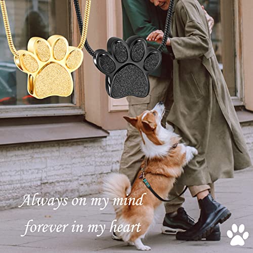 zeqingjw Pet Cremation Jewelry for Ashes Pendant Paw Print Pet Heart Urn Necklace Memorial Keepsake Jewelry for Pet/Dog's/Cat's Ashes - color: 2PCS Paw Print BG