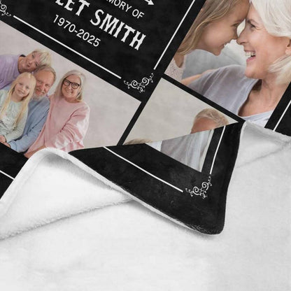 Custom Memorial Blanket with Photo - Sympathy Gift for Loss of Loved One - color: Style 19