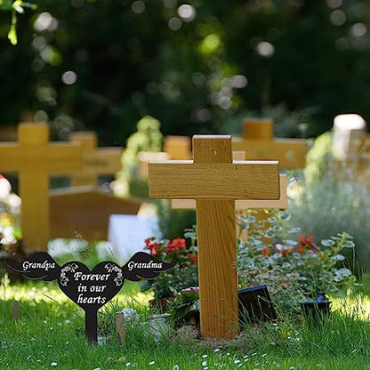 Wesiti Memorial Stakes Cemetery Grave Plaque Stake Markers Memorial Garden Wing Sign Remembrance Plaque Waterproof Sympathy Grave for Loss of Cemetery Decoration(Grandparents) - style: Grandparents