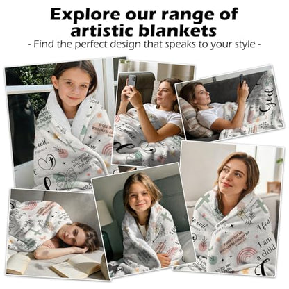 Christian Gifts for Women - I Am a Child of God Blanket 60"x50", Inspirational Religious Birthday Gifts for Women Mom Sister Friends, Christmas Baptism Catholic Spiritual Jesus Faith Bible Prayer - color: Christian2