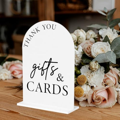Cards and Gifts Sign for Wedding Gifts and Cards Sign for Wedding Engagement Bridal Shower Party Acrylic sign for Table Desk - color: gifts & cards