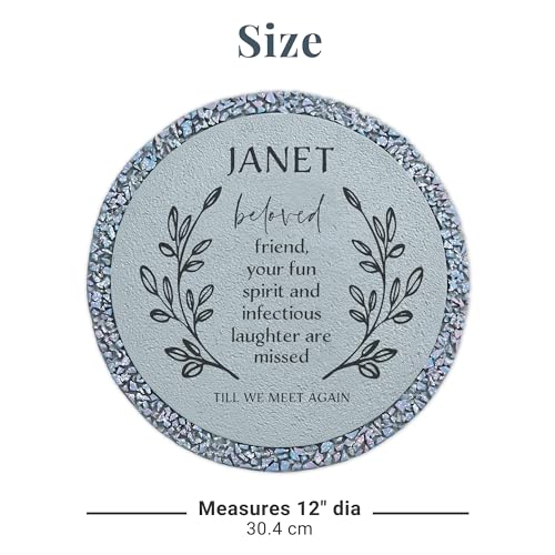 Let's Make Memories Personalized Memorial Garden Stone - Sympathy - Loss of Loved One - Grave Marker - Condolences - Indoor/Outdoor - Durable Resin - Celebration of Life - Loved by All - style: Loved by All