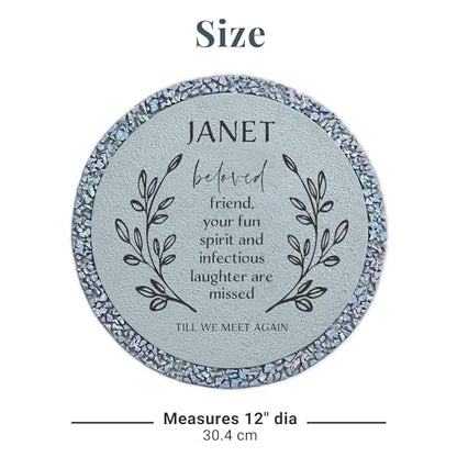 Let's Make Memories Personalized Memorial Garden Stone - Sympathy - Loss of Loved One - Grave Marker - Condolences - Indoor/Outdoor - Durable Resin - Celebration of Life - Loved by All - style: Loved by All