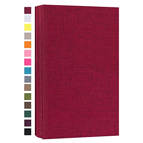potricher Photo Album 4x6, 300 Pockets, Linen Cover, Red | Small Capacity 4x6 Picture Albums with Horizontal Pockets, 4x6 Photo Book for Family, Wedding, Baby, Anniversary - color: Red
