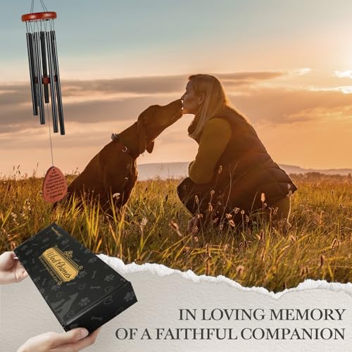 Dog Memorial Gifts for Loss of Dog, Pet Wind Chimes 25.5 in | Pet Memorial Gifts for Dogs, Loss of Dog Sympathy Gift, Dog Passing Away Remembrance Gifts, In Memory of Dogs, Garden Patio