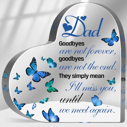 Sympathy Gifts for Loss of Loved One, Memorial Gifts for Loss of Dad, In Memory of Father Plaque, Bereavement Condolences Grief Gifts, Funeral Remembrance Decor Ornament Sign - style: Dad