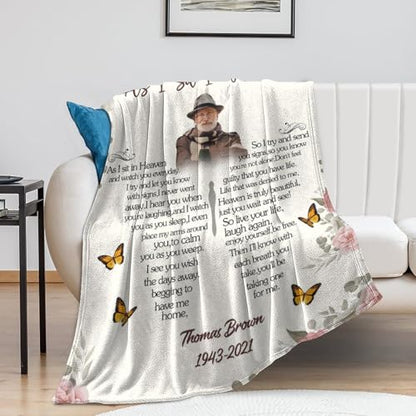 Custom Memorial Blanket with Picture Personalized Sympathy Remembrance Condolences Bereavement Gifts Sympathy Gifts for Loss of Loved One Mother Dad Grandma Grandpa Sister Daughter Friend - color: Design2