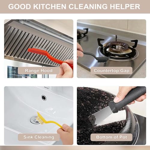 9-Piece Commercial-Grade Crevice Cleaning Brush Set, Ultra-Stiff Heavy-Duty Gap Scrubber Tools for Bathroom Grout, Window Tracks & Auto Detailing, Zero Cross-Contamination Arsenal