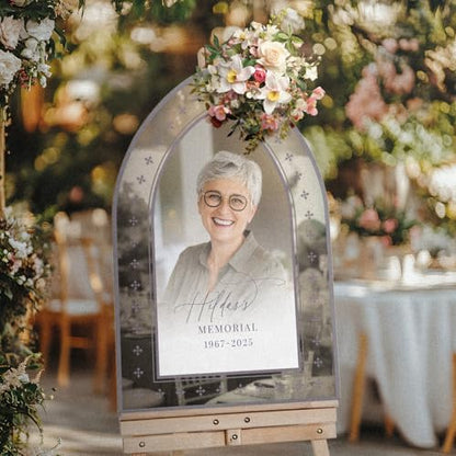 Custom Memorial Sign with Photo - Funeral Welcome Board - Personalized Tribute Display - Memory Table Sign - color: Sign 12