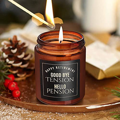 Funny Retirement Gifts for Women Men 2026 - Retired Candle Gift for Friend - Coworker Leaving, Goodbye, Going Away, Farewell - Natural Soy Wax Relaxing Spa Coconut Beach Scented Candle - color: Retirement
