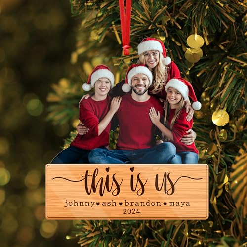 Personalized Custom Photo Ornament, This is Us w/Names & Year Date, Double-Sided Print, Custom Christmas Ornaments for Tree - style: This Is Us