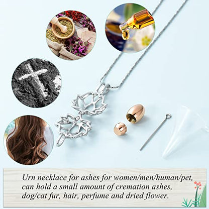 Imrsanl Cremation Jewelry for Ashes - Lotus Flower Ashes Pendant Necklace with Mini Keepsake Urn Memorial Ash Jewelry - color: Rose Gold