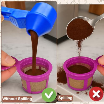 Palksky Coffee Scoop & Funnel for Reusable K Cup Refillable Coffee Pods,2 Tablespoon Coffee Measuring coffee Scooper,1PCS(Blue) - color: Blue