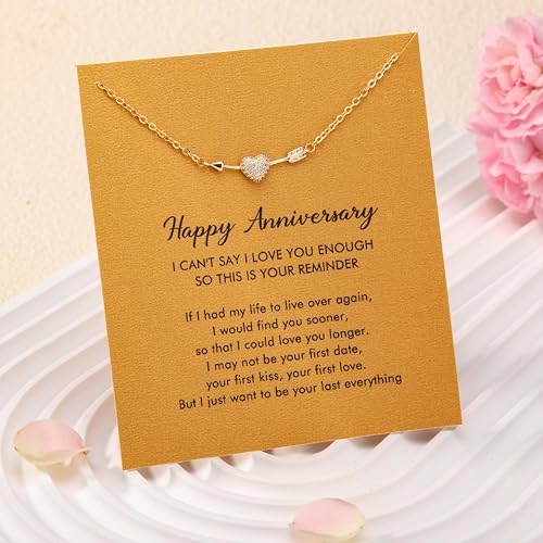RZKING Golden Necklace for Women, Gifts for Best Friend Sister Mom Daughter - style: Arrow&Heart