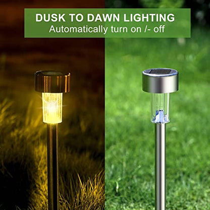 Solar Lights Outdoor Waterproof, Solar Garden Lights, Warm White, 12Pack - color: Warm White, size: 12 Pack