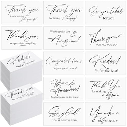 Yeaqee Employee Appreciation Cards Kudos Notes Motivational Blank, White - style: White