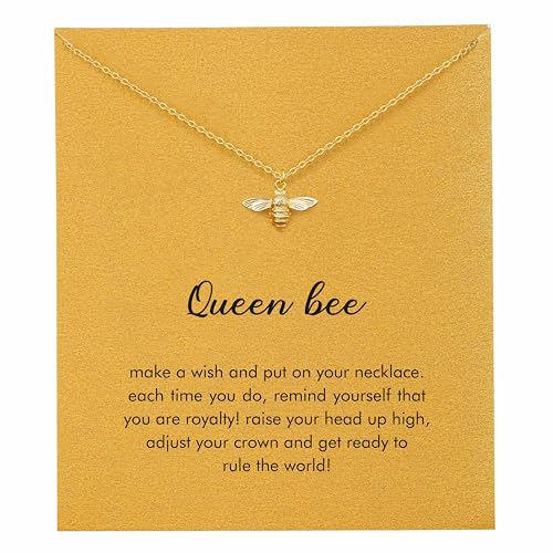 RZKING Golden Necklace for Women, Gifts for Best Friend Sister Mom Daughter - style: Bee