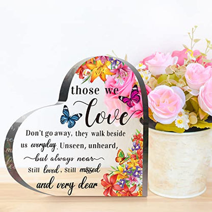 Jetec Sympathy Bereavement Gift for Loss of Loved One,6 x 6 x 0.6 Inch | Acrylic Heart, Memorial Condolence Grieving Keepsake for Mom Dad Grandma, Remembrance Decor, Sympathy Gifts Standing - size: 6 x 6 x 0.6 Inch