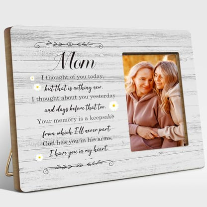 Memorial Picture Frame for Loss of Mom,Memory Gifts Sympathy Gifts Condolences Gift for Loss of Mother,I Thought of You Today Mom Wood Picture Frame - style: Mom-2