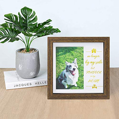 KCRasan Pet Memorial Picture Frame - Sentiment Frame for Loss of Dog Gifts - color: Brown