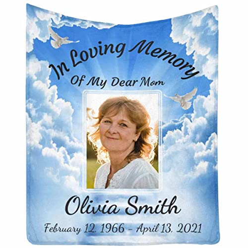 in Loving Memory Blanket with Photo, Sympathy Gifts, in Memory of Loved One, Bereavement Gifts, Remembrance Gifts, Condolence Gifts - color: Multi A33, size: 30 x 40 Inches