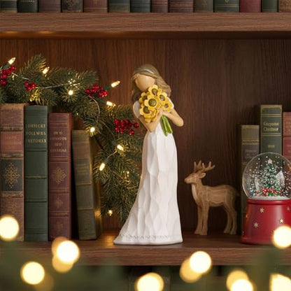 NAN ZAI NAN FANG Encouragement Gifts for Women Friends Daughter Kids | Inspirational Support Sunflower Gifts for Women Birthday 6.7" Resin Sculpted Hand-Painted Figurines Home Decor - style: Encouragement