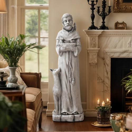 36.2" St Francis Garden Statue,Outdoor Catholic Sculpture - color: St Francis-36.2"