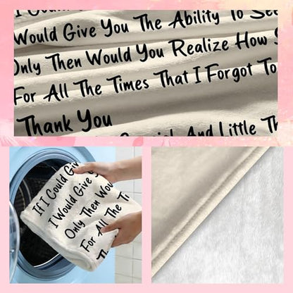to My Mom Blanket, Travel Stamp Design, I Love You Forever Message, Soft Flannel Blanket for Mother's Day, Christmas, Valentines, Birthday Gift & Home Use 50x60 Inch - color: Mom-5