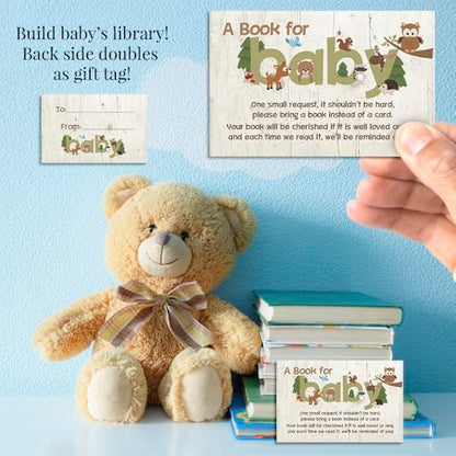 Baby Shower Invites Gender Neutral – Woodland Animal Invitation Bundle with Diaper Raffle Tickets, Book Request Cards & Envelopes. Set of 20 5X7 Woodland Creatures Boy or Girl Invitation Kit Sets - style: Woodland Animal