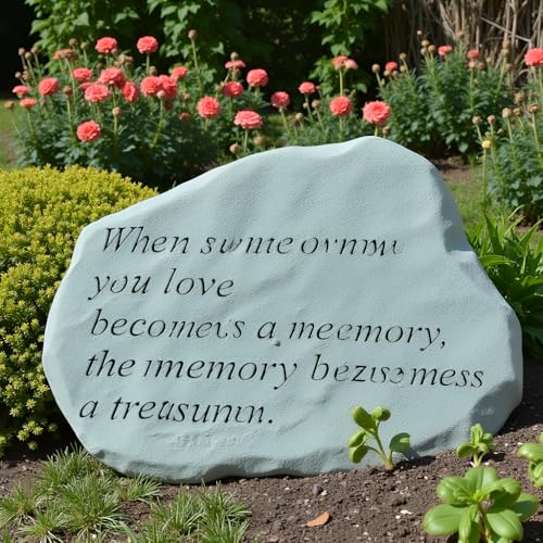 When Someone You Love Becomes a Memory, The Memory Becomes a Treasure – Memorial Stepping Stone for Garden, Sympathy Gift, Outdoor Décor, Remembrance Stone Keepsake