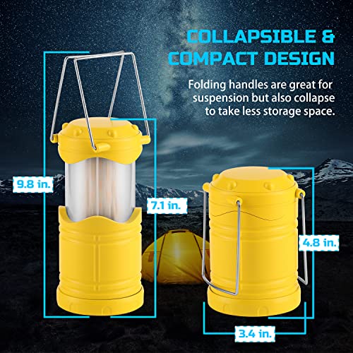 Lichamp 4 Pack LED Camping Lanterns, Yellow - color: Yellow