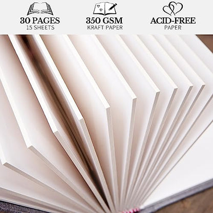 Pssoss 4x6 Photo Album with Writing Space, Linen Cover, 30 Photos, Gray - color: Gray, size: 30 Photos