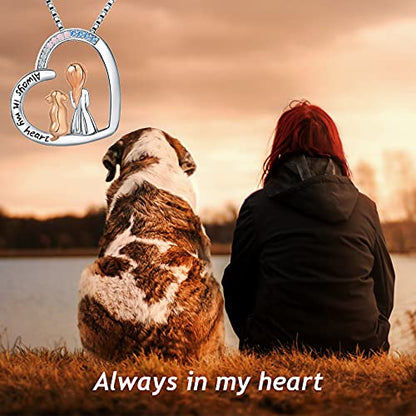Sterling Silver Cat Necklace Jewelry Memorial Gifts for Cat Lovers | Cat Pendant Necklace ，Cute Dainty Animal Remembrance Jewelry Birthday Gifts for Cat Mom Her Women - style: Love heart dog necklace