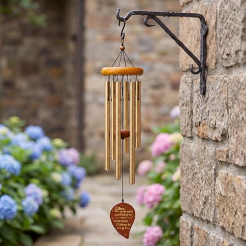 Wind Chimes for Outside, 32" Wooden Sympathy Wind Chimes Memorial Wind Chime for Loss of Loved One Mother Father, Sympathy Gift Home Decor Outdoor Garden Patio
