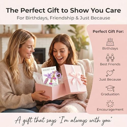 YOJO Pocket Hug Keychain, Love Keychain with Positive Affirmation Card, Emotional Support, Inspirational Gift - color: Diamond Purple