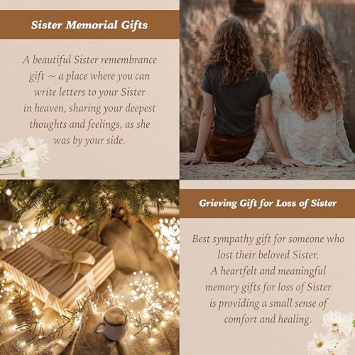 Sister Grieving Gift, Sympathy Condolence Remembrance Memorial Gifts | Letters To My Sister In Heaven Faux Leather Journal Window Cover 200 Pages A5 Lined for Family Friend Who Loss of Sister - style: Sister