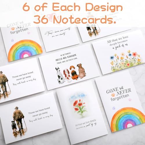 Geyoga 36 Set Pet Sympathy Card with Envelope Bulk, Classic - color: Classic