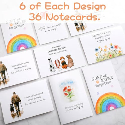 Geyoga 36 Set Pet Sympathy Card with Envelope Bulk, Classic - color: Classic