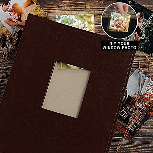 Ywlake Photo Album 4x6 400 Pockets, Leather Photo Albums Holds 400 Vertical Pictures Only Brown - color: Brown, size: 400 Pockets