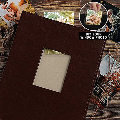Ywlake Photo Album 4x6 400 Pockets, Leather Photo Albums Holds 400 Vertical Pictures Only Brown - color: Brown, size: 400 Pockets