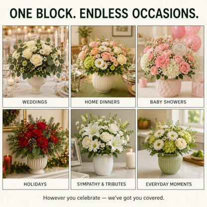 Florables Wet Floral Foam Blocks (5.5" L x 3.1" W x 1.7" H, Pack of 8) – Green Foam for Flower Arrangements, Floral Foam Base & Bouquet Foam for Fresh Flowers, Wedding Flower Arranging Supplies - size: Small Pack of 8