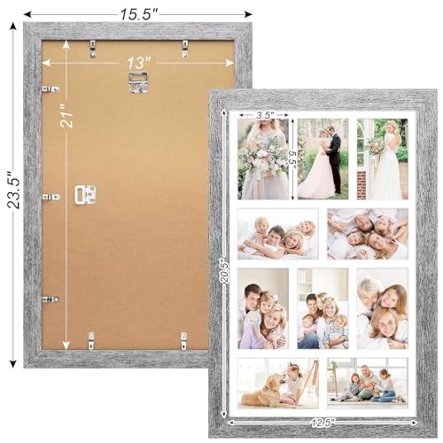 13x21 Collage Frame, 10 Open 4x6 Photo Frame Collage for Wall - color: Grey, size: 13x21 - (10 open4x6）