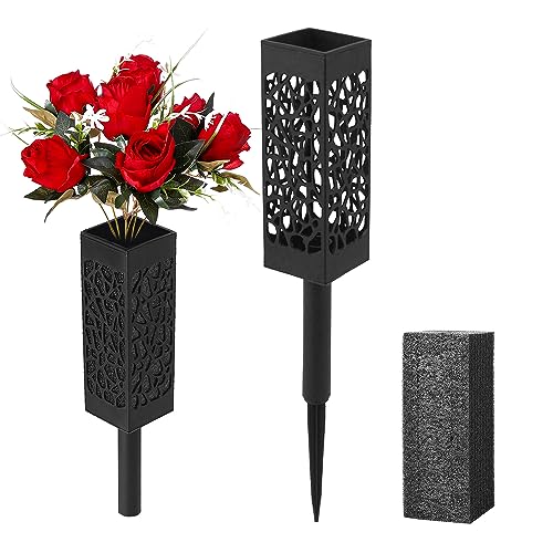 Cemetery Vase with Foam for Artificial Flower Grave Decorations - color: 2 Vase