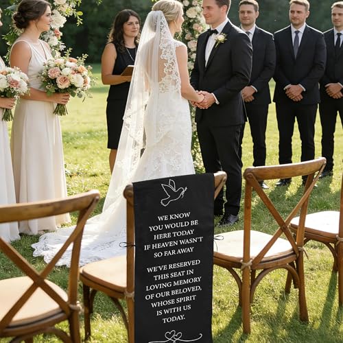 Reserved Chair Sign,2Pcs Wedding in Memory for Chair, Black - style: Black Pigeon