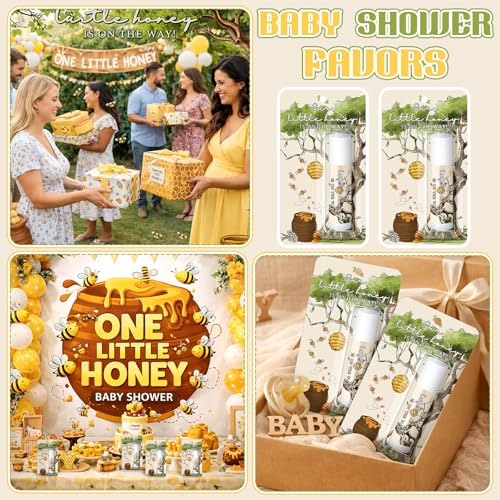 30 Pack One Little Honey Baby Shower Games Prizes Party Gifts Bulk Lip Balms Favors for Winners Adults Guests Gender Reveal Party Favors Decorations Baby Shower Souvenirs Gift Bags Stuffers - style: One Little Honey